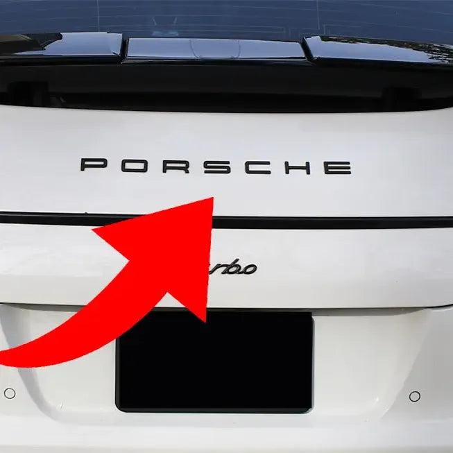 Emblema Porsche para Maletero Negro Brillante