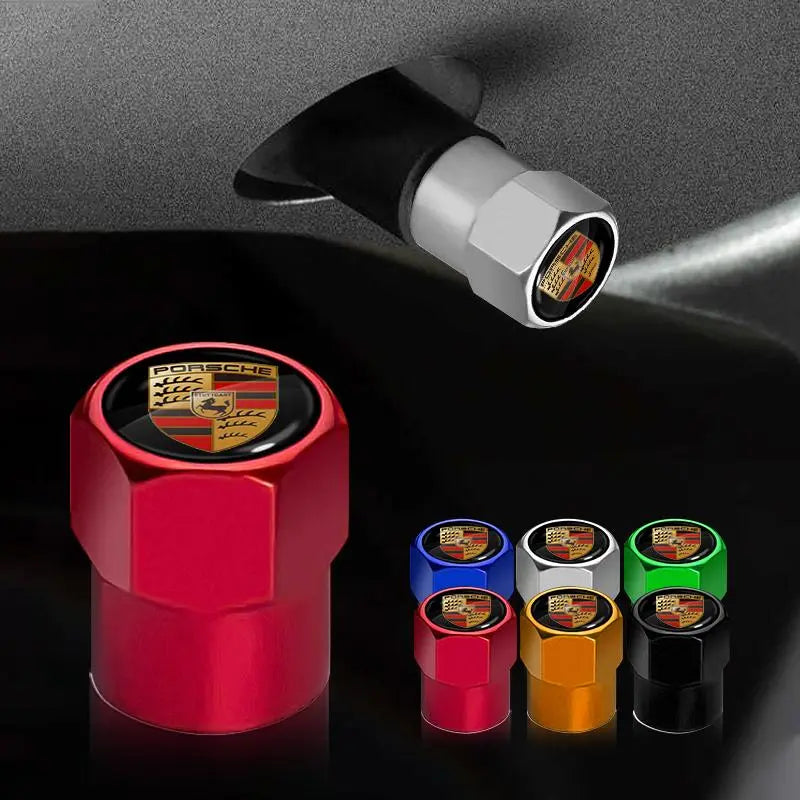 Porsche Logo Valve Caps Pack of 4