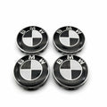 BMW Centrumkåpor Svart/Vit 68mm 4-Pack