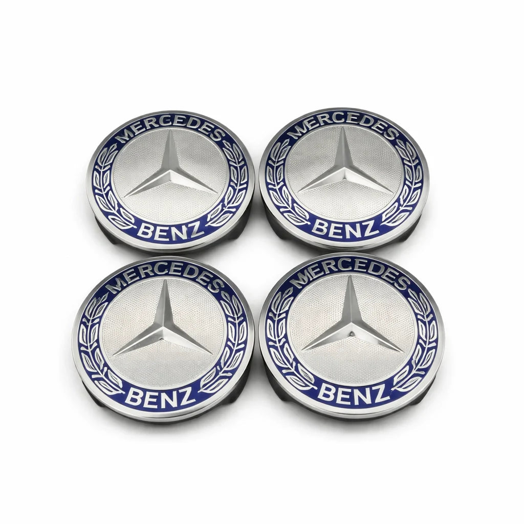 Mercedes Centrumkåpor Blå 4-Pack